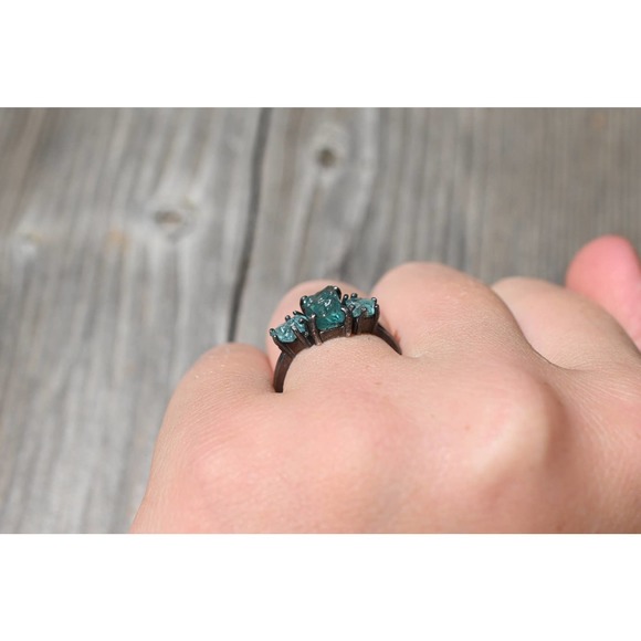 Aquamarine Ring, Raw Aquamarine Ring, raw crystal ring, rings for… - Picture 5 of 7